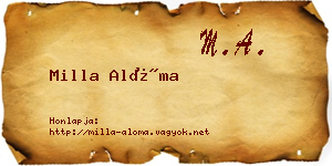 Milla Alóma névjegykártya